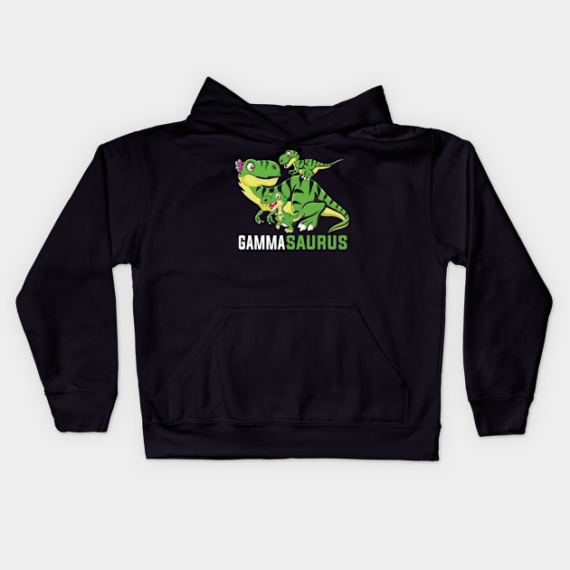 GAMMAsaurus Cute GAMMA Saurus Dinosaur Christmas Kids Hoodie by InterFish